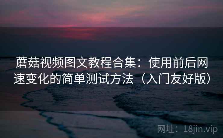 蘑菇视频图文教程合集：使用前后网速变化的简单测试方法（入门友好版）