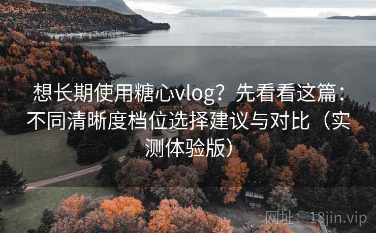 想长期使用糖心vlog？先看看这篇：不同清晰度档位选择建议与对比（实测体验版）